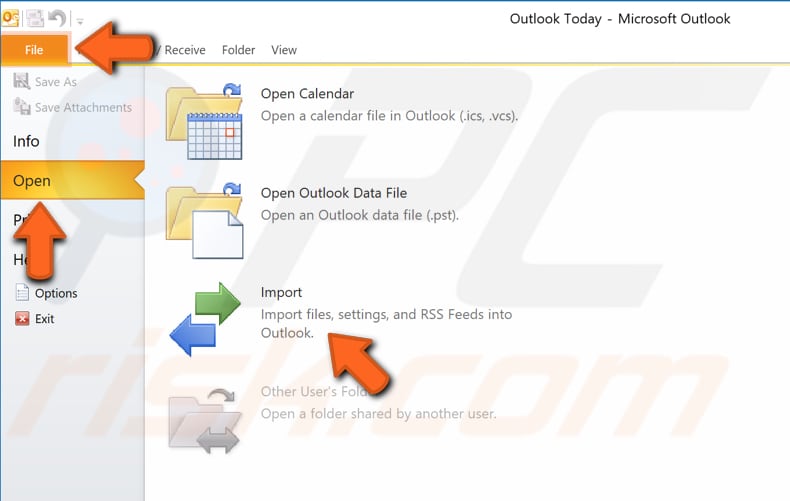 create new outlook profile step 6