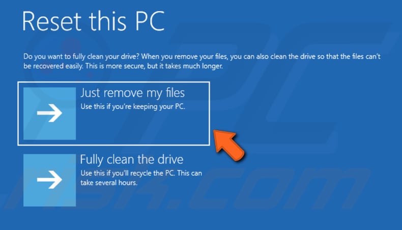 reset your pc step 4