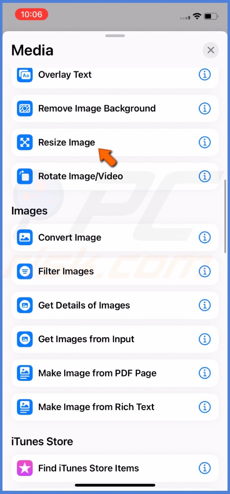 Select Resize Image