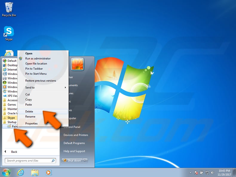 how to remove skype from startup windows 7