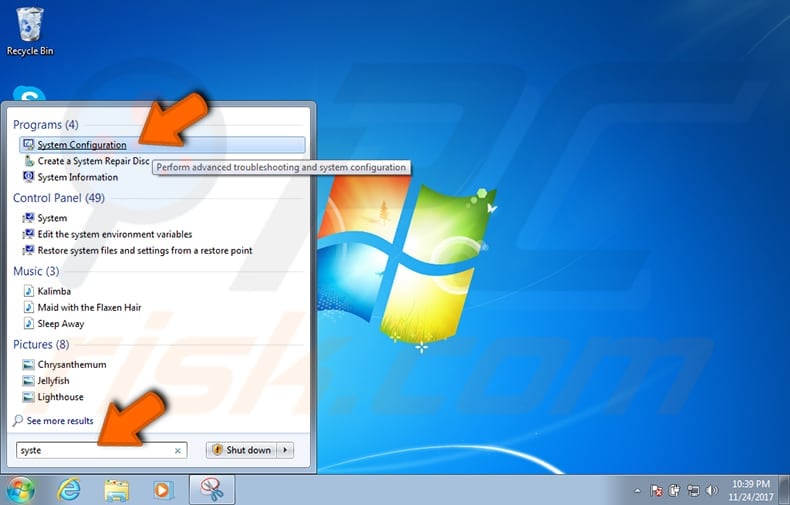 manage startup programs windows 7