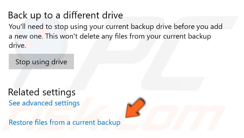 backup using file history in windows 10 step 6