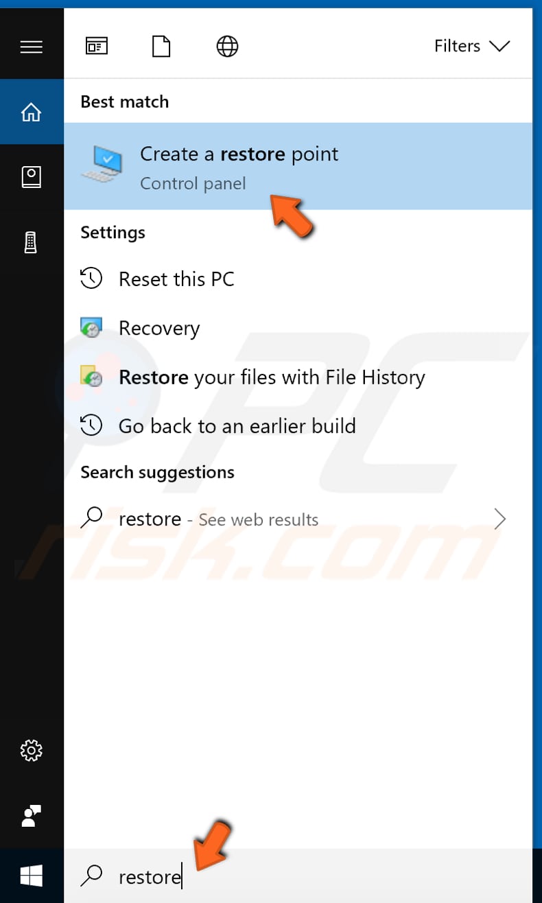 recovery using system restore