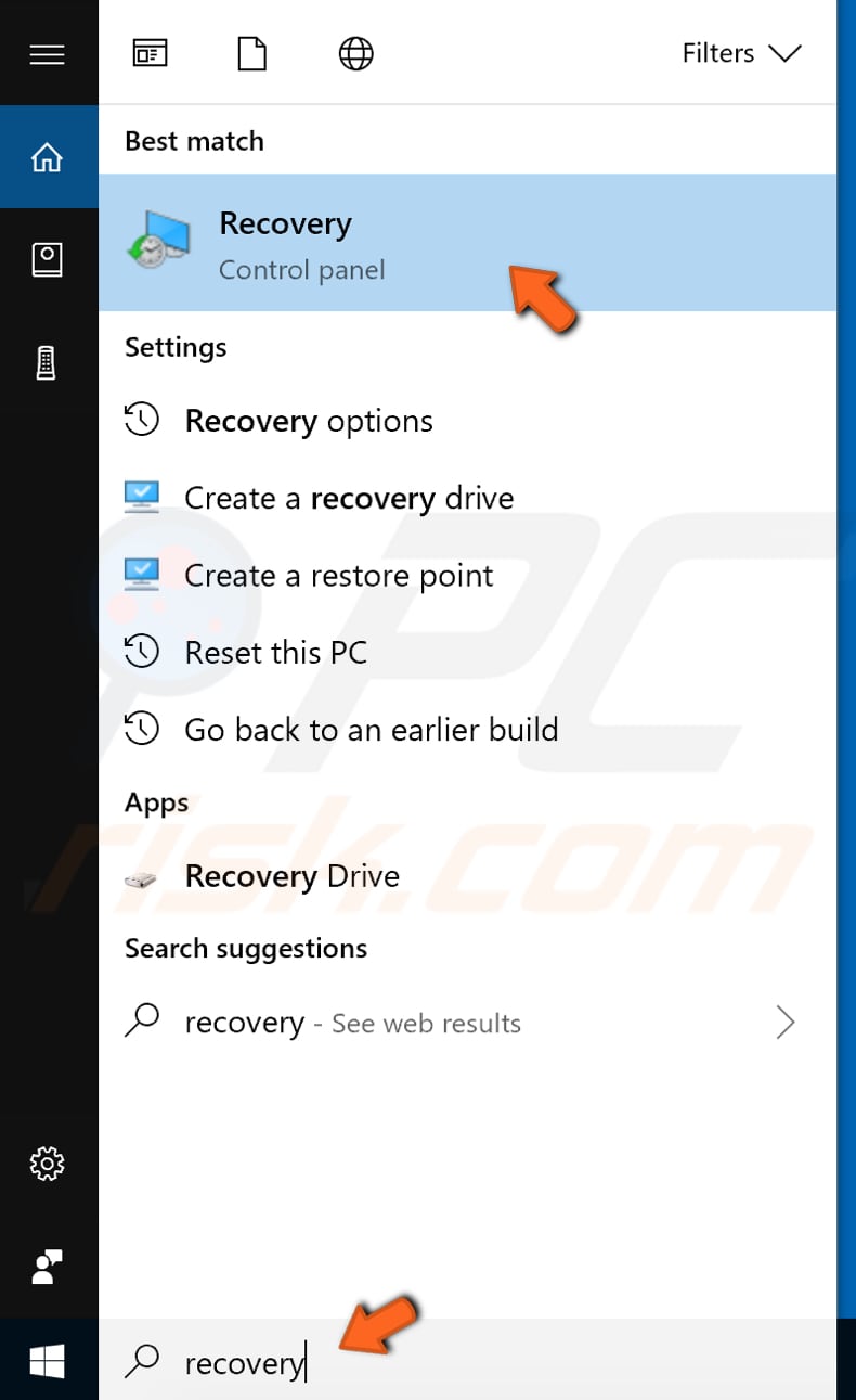 recovery using recovery drive