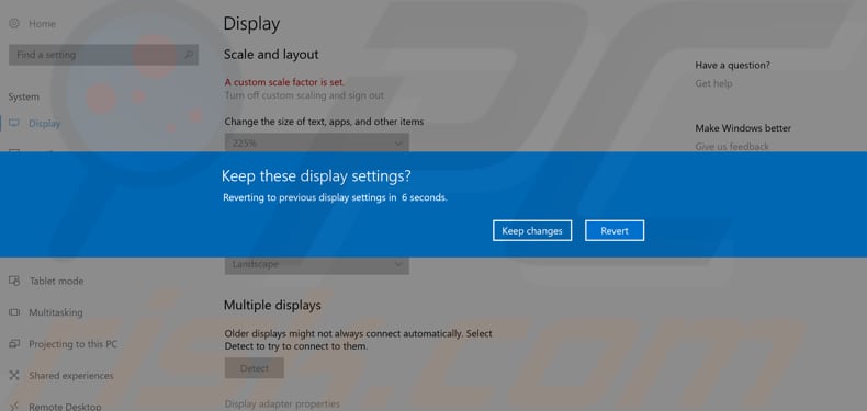 change screen resolution in windows 10 step 3