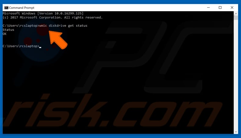 check your hard drive with command prompt step 2