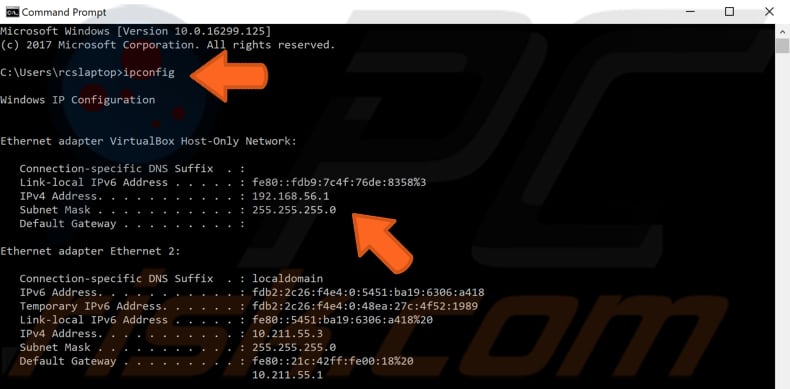 how to find your IP address using ipconfig command step 2