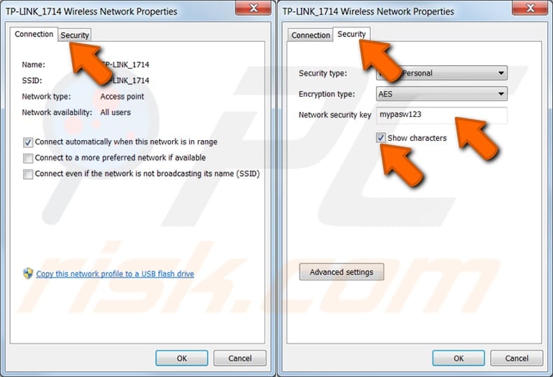 find wi-fi password of a network you previously connected in windows 7 step 4