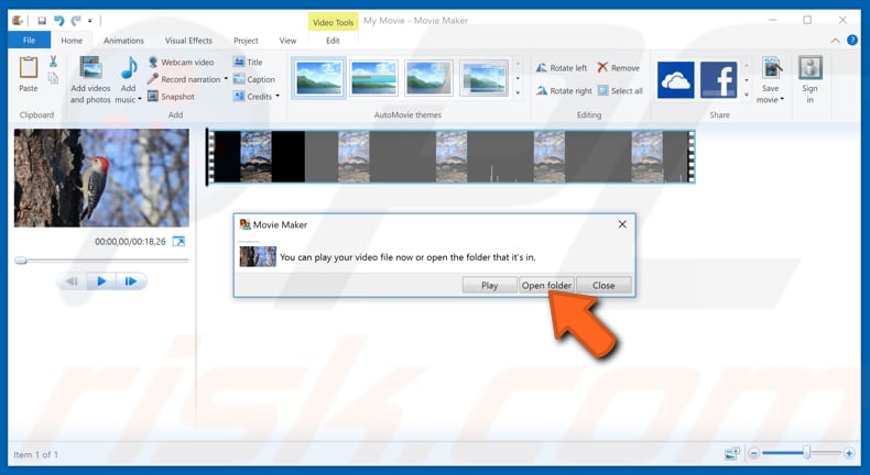 rotate video with windows movie maker step 7