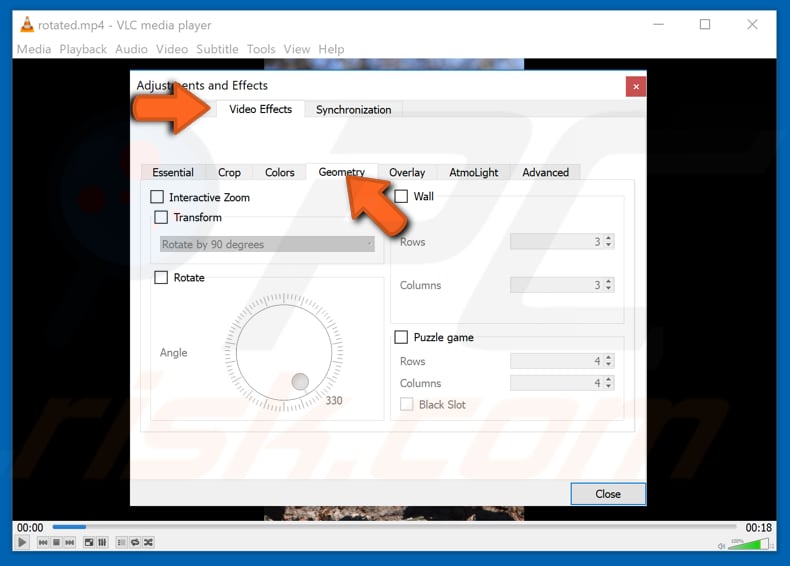 video file added in ezr8 videolab rotates