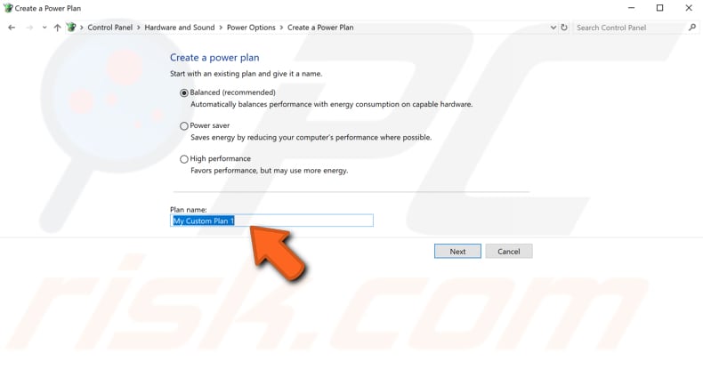 how to create power plan step 4