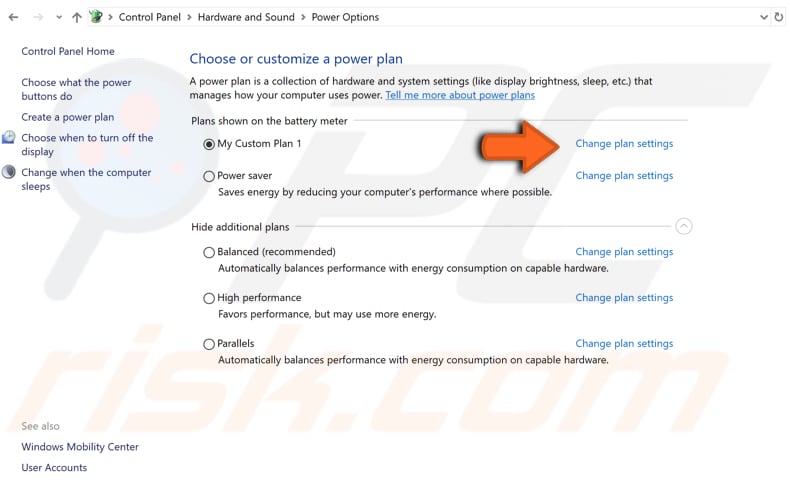 how to customize power plan step 1