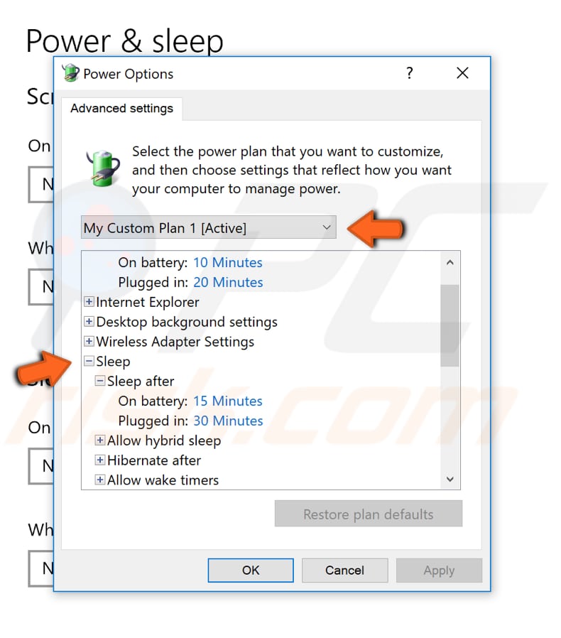 how to customize power plan step 3