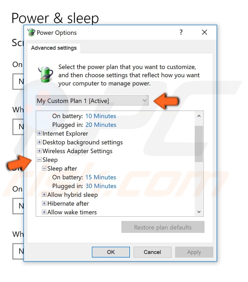 how to customize power plan step 3