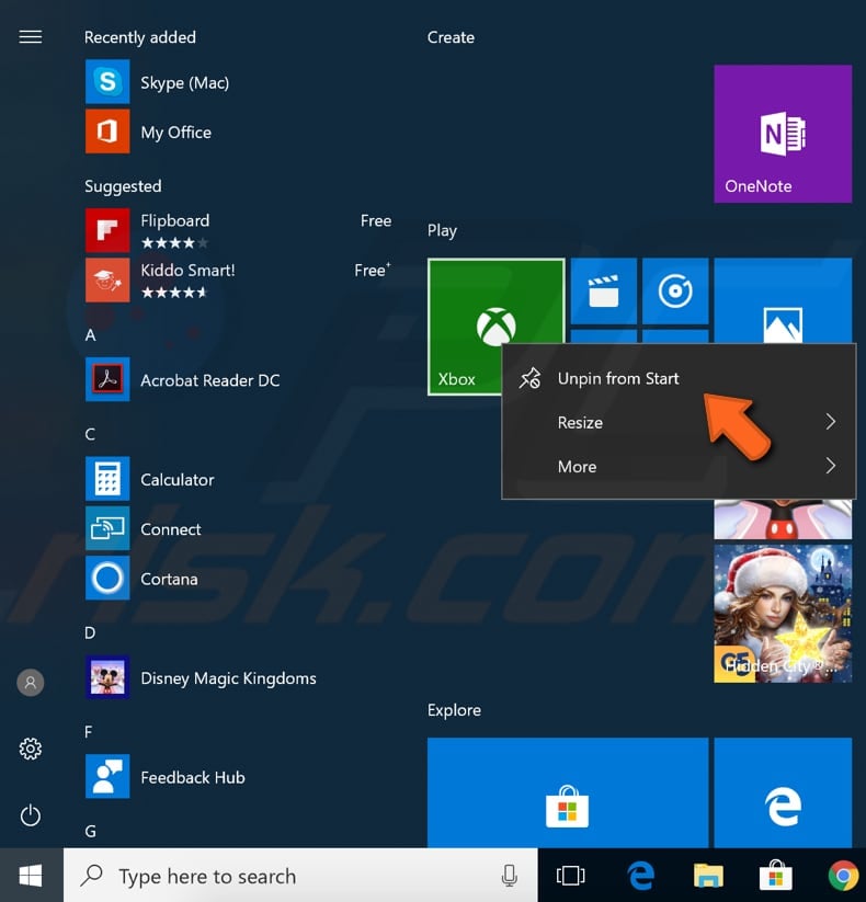 turn off start menu suggestions step 3