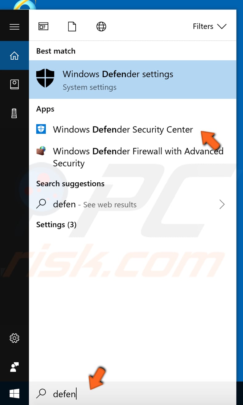 check windows defender scan history and quarantined items step 1