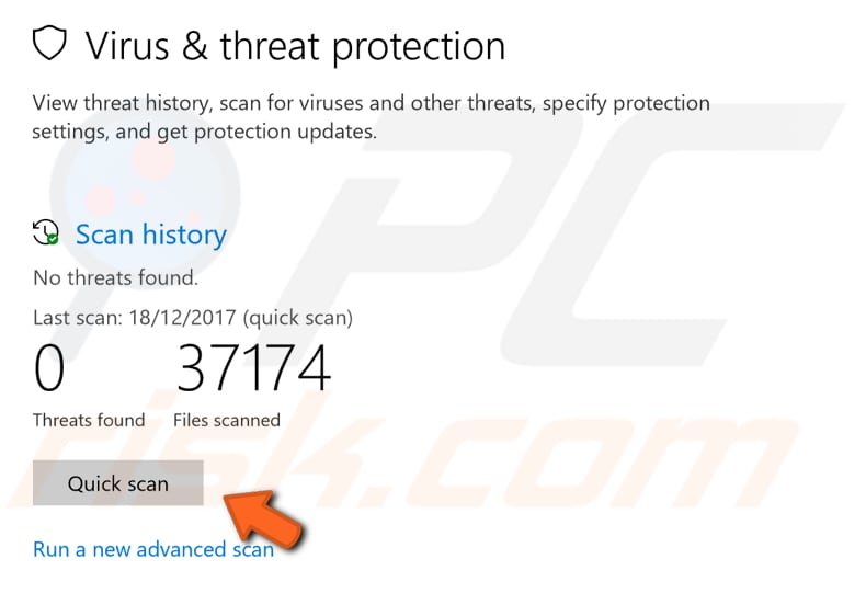 scan for viruses manually in windows defender step 1