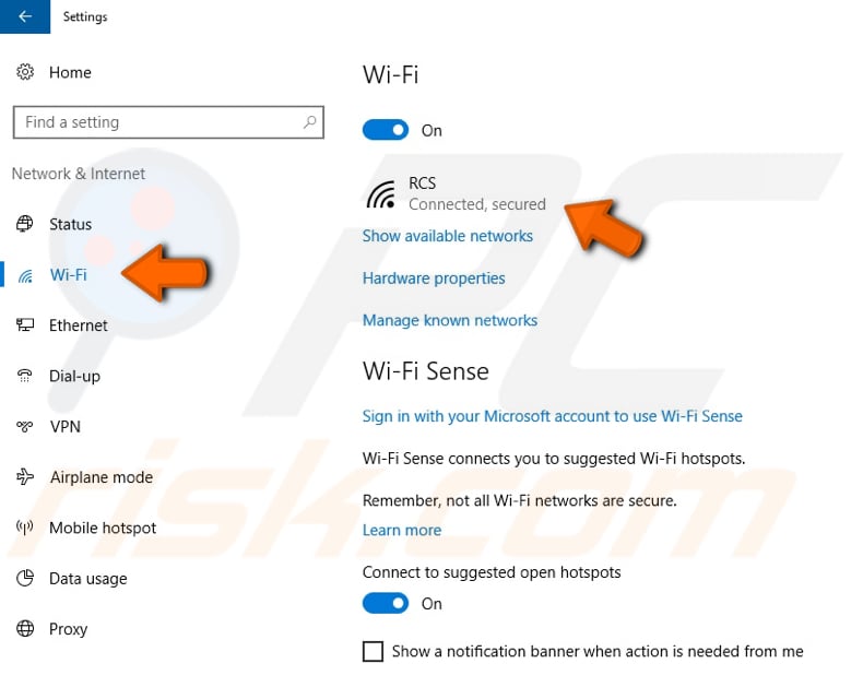 set your wi-fi connection as metered step 3