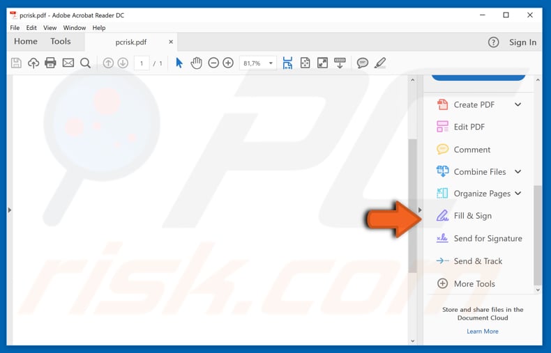 sign documents electronically on Windows step 1