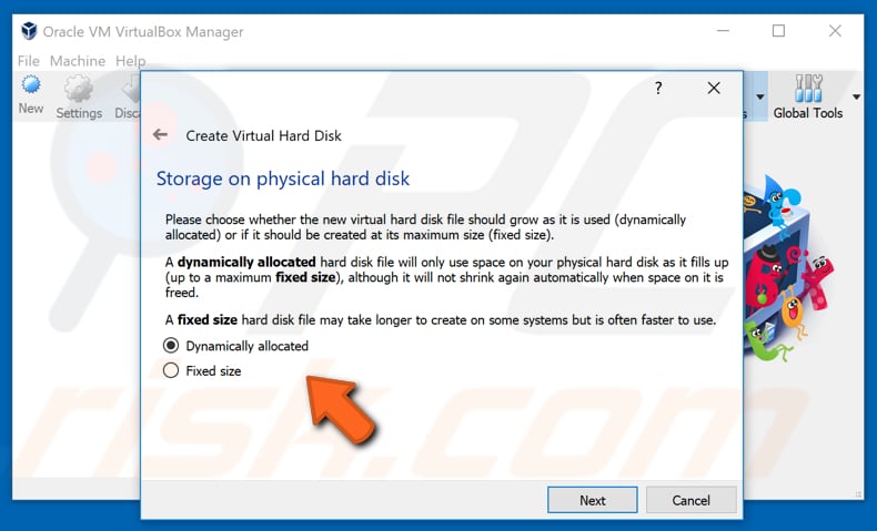 how to create virtual machine with oracle vm VirtualBox step 6