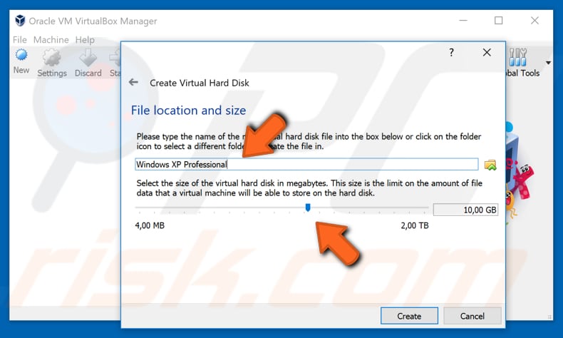 how to create virtual machine with oracle vm VirtualBox step 7