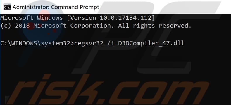 re-register D3DCOMPILER_47.dll file step 3