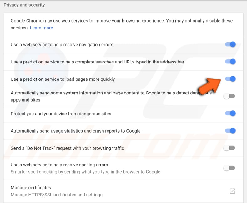 disable prediction service step 3