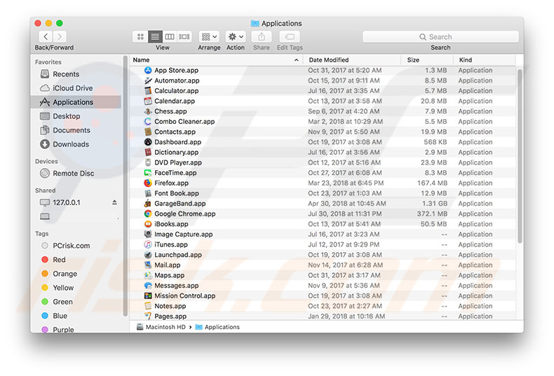 how to find program files on mac terminal