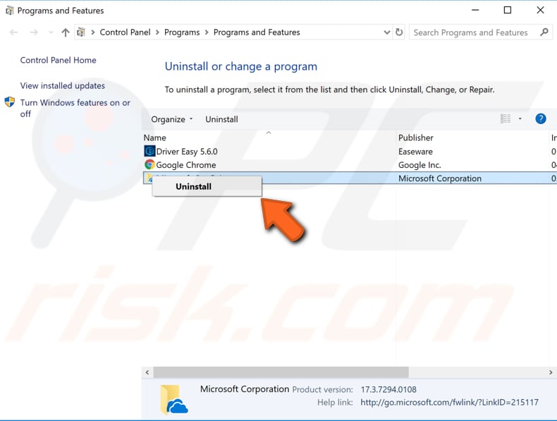 uninstall intel common user interface step 2