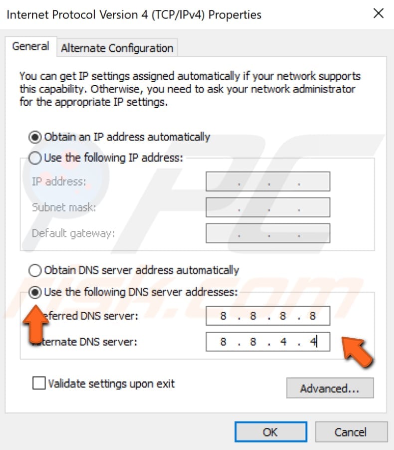 Brug google dns trin 5