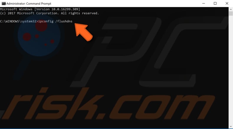 flush dns passo 3