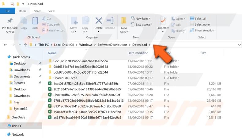 remove softwaredistribution folder contents 