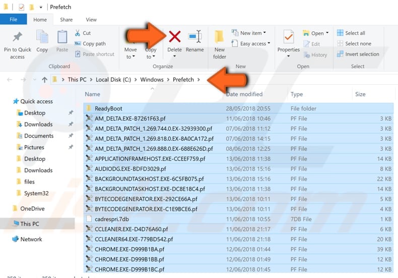 delete temporary files manually step 6