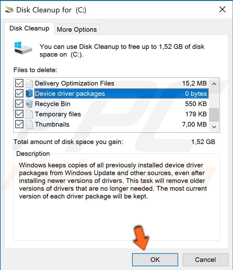 disk cleanup temporary files