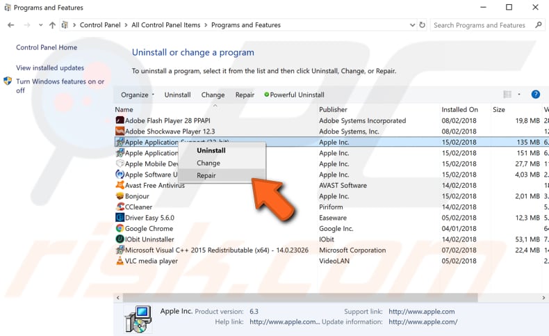 itunes installer error windows 10 package