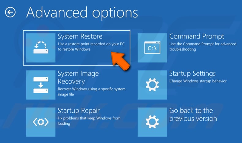 restore your system using restore point step 3