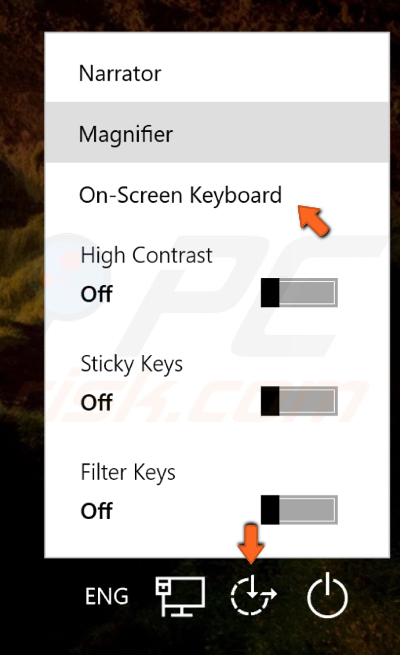 use on screen keyboard