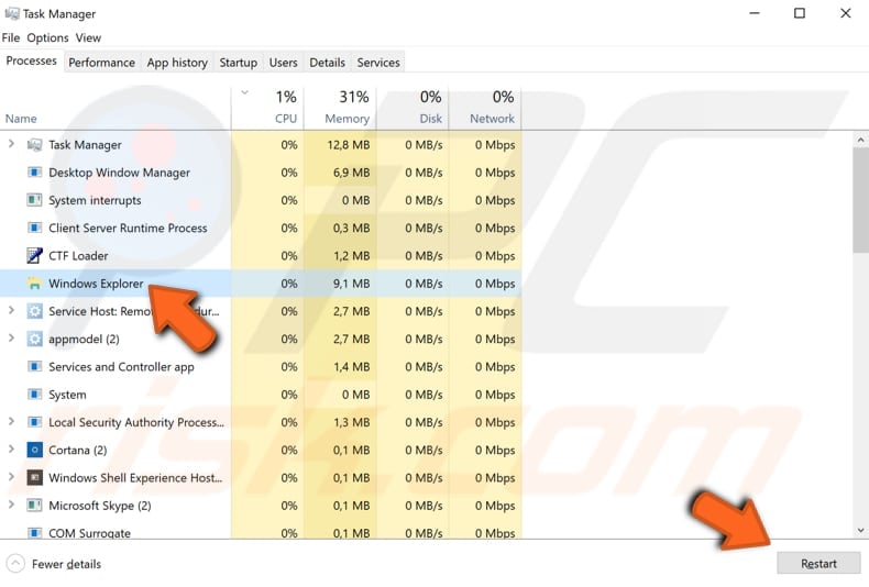 restart file explorer step 2