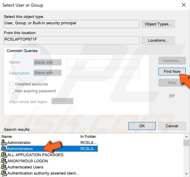 change ownership of your drive step 5