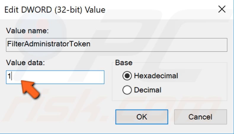 change filter administrator token step 3