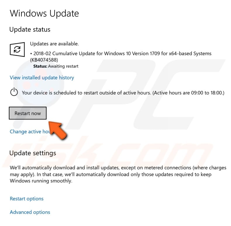 update windows step 2