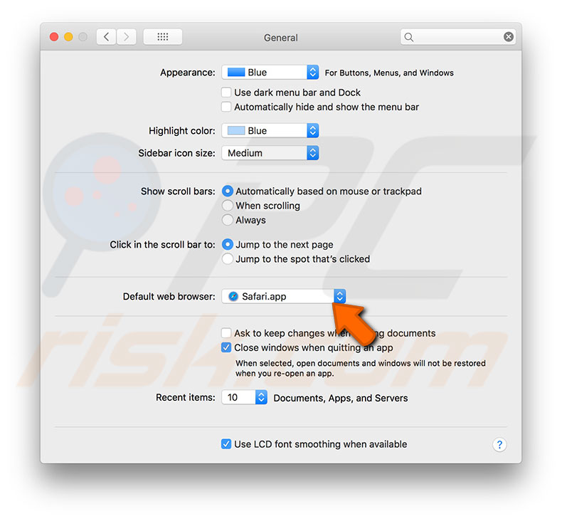 what is the default browser for mac osx? * chrome