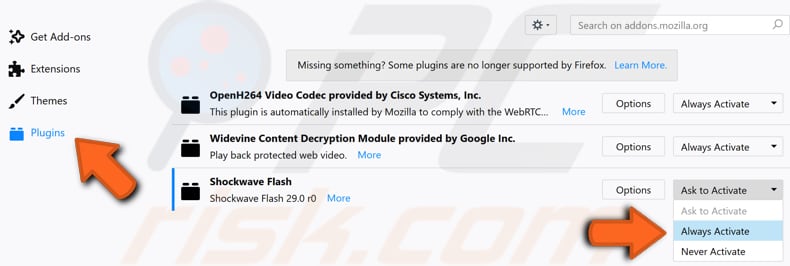 install adobe flash plugin for pale moon