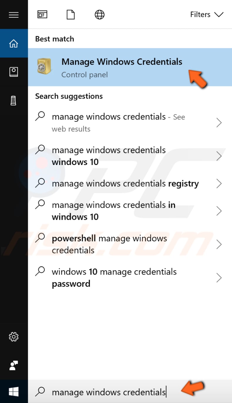 add there computer network credentials to credentials manager step 1