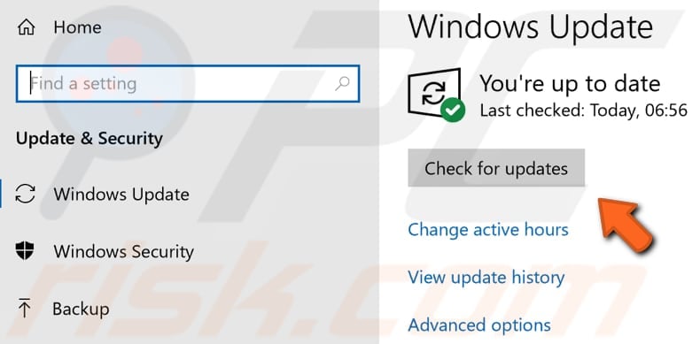 check for windows updates step 2