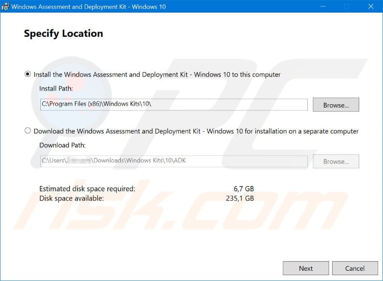 Using Windows Assessment and Deployment Kit (WADK) To Create Windows PE Bootable USB Flash step 1