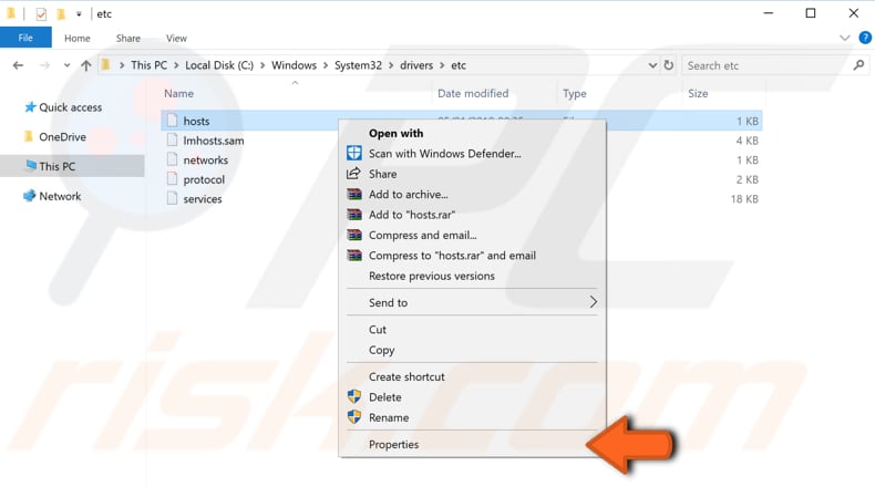 prevent hosts file from hijacking setp 1