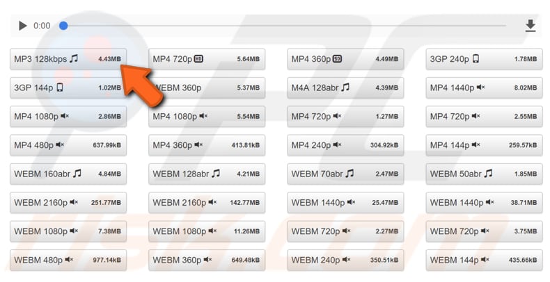 extract audio using genyoutube step 2