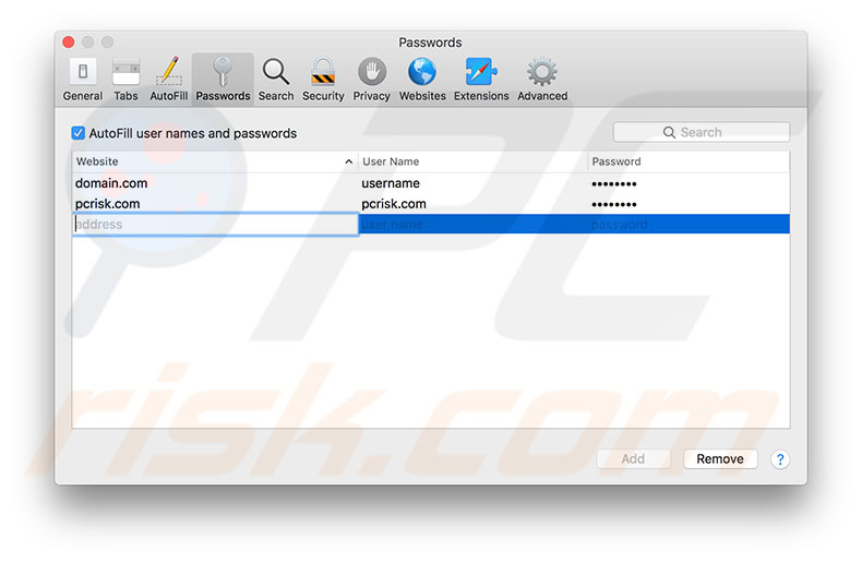 find passwords saved in safari 5.1.10