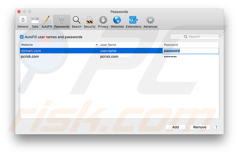 find passwords saved in safari 5.1.10